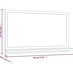 Miroir Simple|Helloshop26 Miroir de bain 60 x 10,5 bois marron