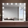 Miroir Grossissant Lumineux|Sirhona Miroir de Maquillage Éclairage LED 80x60x10 cm + Bluetooth + Loupe 10X + Port USB + Température à Tricolore