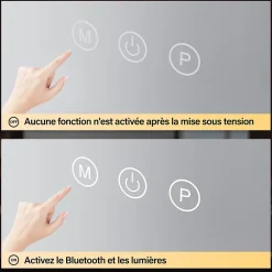 Miroir Grossissant Lumineux|Sirhona Miroir de Maquillage Éclairage LED 50x47x9cm cm + Support de Téléphone + Loupe 10x + Port USB + Température Tricolore