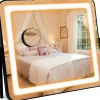 Miroir Grossissant Lumineux|Giantex Miroir de Maquillage LED avec Couleur et Luminosité Réglables Miroir de Détail 5X écran Tactile Inclus