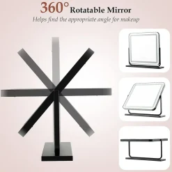 Miroir Grossissant Lumineux|Giantex Miroir de Maquillage LED avec Couleur et Luminosité Réglables Miroir de Détail 5X écran Tactile Inclus