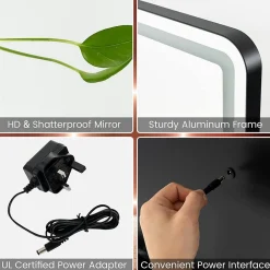 Miroir Grossissant Lumineux|Giantex Miroir de Maquillage LED avec Couleur et Luminosité Réglables Miroir de Détail 5X écran Tactile Inclus