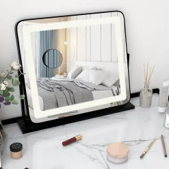 Miroir Grossissant Lumineux|Giantex Miroir de Maquillage LED avec Couleur et Luminosité Réglables Miroir de Détail 5X écran Tactile Inclus