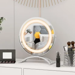 Giantex Miroir de Maquillage Pivotant 3 Couleurs et Luminosité Réglables Contrôle Tactile