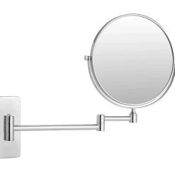 Tectake Miroir de maquillage Rond double face Grossissant argent