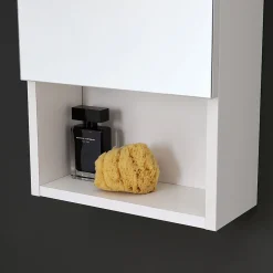 Kiamami Valentina Miroir De Rangement À Une Porte Avec Lampe Led Et Compartiment Ouvert
