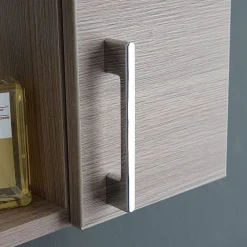 Armoire De Toilette|Kiamami Valentina Miroir De Rangement Avec Armoires Latérales, Étagère Et Spots À Led 77Cm Chêne Fumé