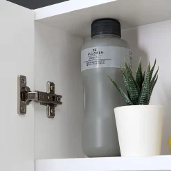 Armoire De Toilette|Kiamami Valentina Miroir De Rangement Blanc À Deux Portes Avec Compartiment Inférieur Ouvert