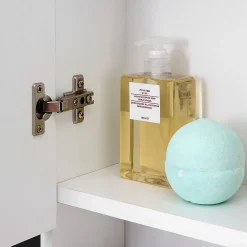 Armoire De Toilette|Kiamami Valentina Miroir De Rangement Blanc À Deux Portes Avec Compartiment Inférieur Ouvert
