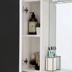 Armoire De Toilette|Kiamami Valentina Miroir De Rangement Inglesina Avec Étagère De Rangement Et Armoires Latérales