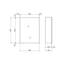 Kiamami Valentina Miroir De Rangement Mural À Une Porte Avec Tablette Interne En Verre