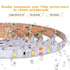 AICA Sanitaire Miroir de salle de bain anti-buée avec horloge, blanc froid chaud neutre tactile mural miroir 120x70cm,