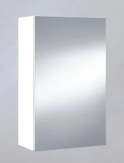 Armoire De Salle De Bains|Pegane Miroir de salle de bain avec rangements 1 porte en blanc brillant, hauteur 65 x largeur 40 x profondeur 21 cm
