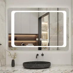 AICA Sanitaire Miroir de salle de bain avec éclairage intégré, L.120 x H.70 cm Miroir lumineux anti buée,