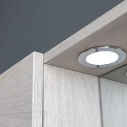 Kiamami Valentina Miroir De Salle De Bain Avec 2 Étagères Latérales En Chêne Gris.