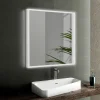 Miroir Lumineux|Focco Miroir de salle de bain carré avec lumière LED - lumière blanche froide (5700K) - 60 x 60cm - Modèle Oslo