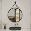 Miroir Simple|AICA Sanitaire Miroir de salle de bain ceinture noire 50 cm,