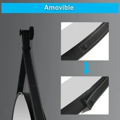 Miroir Simple|AICA Sanitaire Miroir de salle de bain ceinture noire 60 cm,