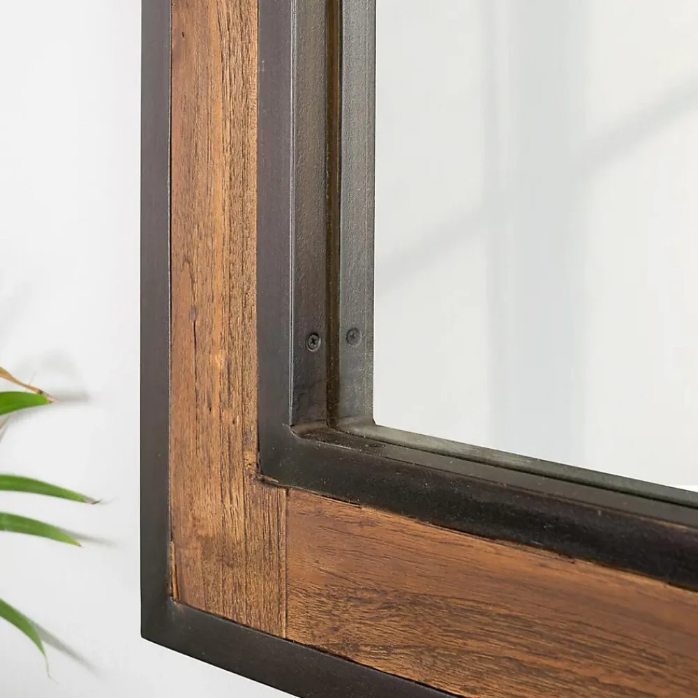 Miroir Simple|Wanda Collection Miroir de salle de bain Elégance bois métal 60x80