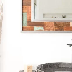 Wanda Collection Miroir de salle de bain Factory teck métal 70x70