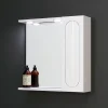 Kiamami Valentina Miroir De Salle De Bain Inglesina Blanc Avec Tablette Inférieure, Unité Murale Droite Et Spot Led