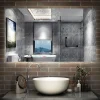 Miroir Lumineux|AICA Sanitaire Miroir de salle de bain LED, 120x70cm, mémoire + dimmable + anti-buée, IP44, 6000K blanc,