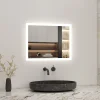 Miroir Lumineux|AICA Sanitaire Miroir de salle de bain LED intégrée avec anti-buée 80x60cm Horizontal/Vertical Blanc froid,