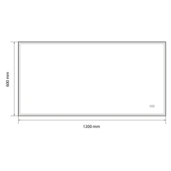 Luxury Bain Miroir de salle de bain LED 120x60cm anti buée, luminosité variable avec cadre en aluminium noir LuxuryBain