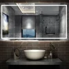 AICA Sanitaire Miroir de salle de bain LED dimmable, avec mémoire et anti-buée, 160x80cm, IP44,