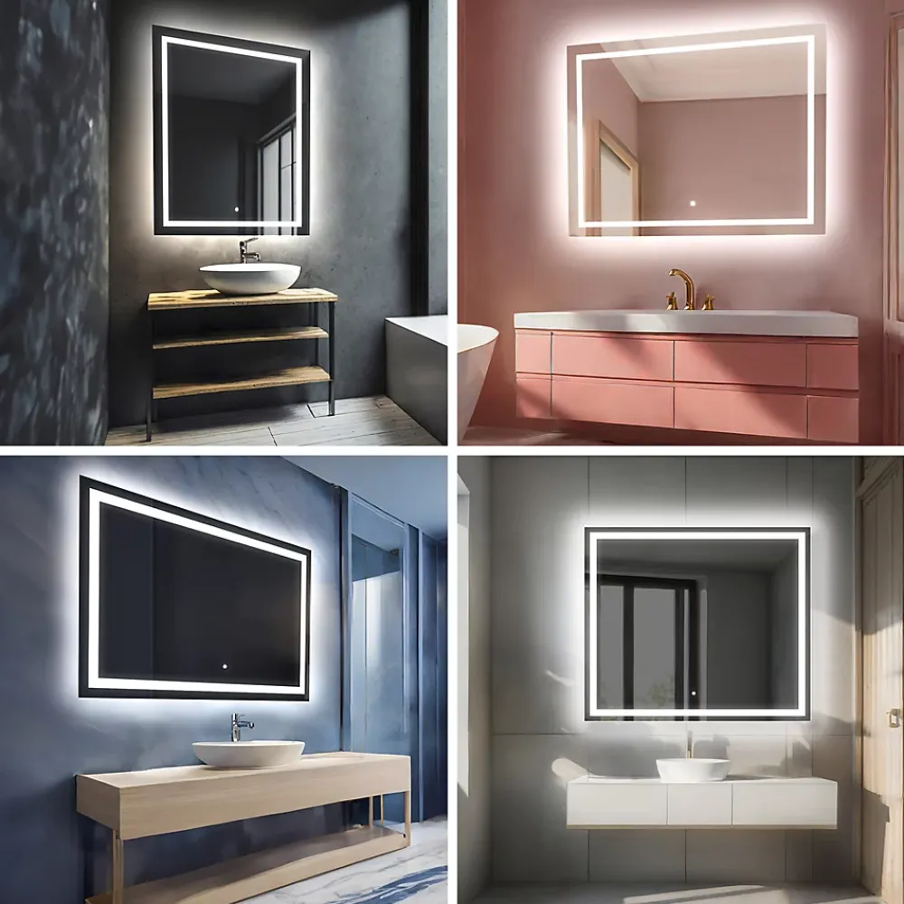 Artforma Miroir de Salle de Bain LED - Bella, 120x90 cm, LED Lumineux Miroir, Blanc Froid 7000K, Interrupteur Tactile