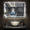 AICA Sanitaire Miroir de salle de bain LED dimmable, avec mémoire et anti-buée, 120x70cm, IP44,