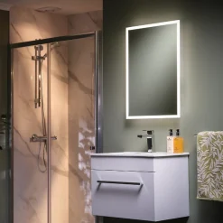 Sensio Miroir de salle de bain lumineux LED sur batterie rechargeable Verve rectangulaire H.70 x l.50 cm