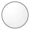 Vente-unique Miroir de salle de bain lumineux rond anti buée avec contour noir - D60 cm - PEONIA