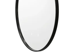 Vente-unique Miroir de salle de bain lumineux rond anti buée avec contour noir - D60 cm - PEONIA