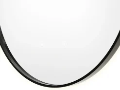 Vente-unique Miroir de salle de bain lumineux rond anti buée avec contour noir - D60 cm - PEONIA