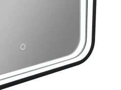 Vente-unique Miroir de salle de bain lumineux en arche anti-buée avec bouton tactile - Contour noir mat - 50 x 90 cm - VIANORIA