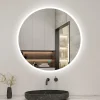 AICA Sanitaire Miroir de salle de bain led rond 60 cm, anti buée miroir avec interrupteur tactile,lumière blanche,