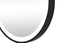 Vente-unique Miroir de salle de bain lumineux ovale anti buée avec contour noir - 50 x 80 cm - ALARICO