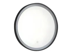 Vente-unique Miroir de salle de bain lumineux rond noir à Leds - D. 60 cm - NUMEA