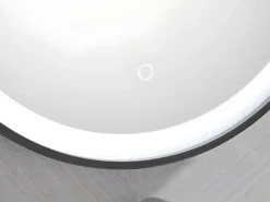 Vente-unique Miroir de salle de bain lumineux rond noir à Leds - D. 60 cm - NUMEA