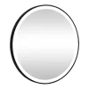 Miroir Simple|Vente-unique Miroir de salle de bain lumineux rond noir avec Leds - D. 80 cm - NUMEA