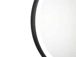 Miroir Simple|Vente-unique Miroir de salle de bain lumineux rond noir avec Leds - D. 80 cm - NUMEA