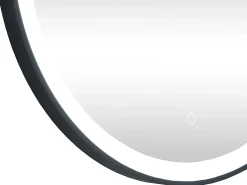 Miroir Simple|Vente-unique Miroir de salle de bain lumineux rond noir avec Leds - D. 80 cm - NUMEA