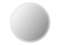 Vente-unique Miroir de salle de bain lumineux soleil avec anti buée et bouton tactile - D60 cm - VERECIO