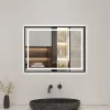 Miroir Lumineux|AICA Sanitaire Miroir de Salle de Bain LED Intelligent 100x80 cm - Anti-Buée, Bluetooth, Horloge, Variateur de Lumière 3C