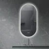 Luxury Bain Miroir de salle de bain LED 45x90cm ovale anti buée avec cadre en aluminium doré, or LuxuryBain