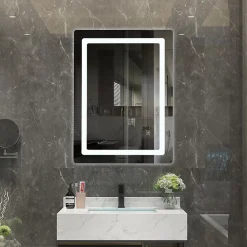 Luxury Bain Miroir de salle de bain LED 60x80cm à luminosité variable rectangulaire LuxuryBain