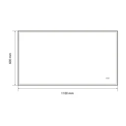 Luxury Bain Miroir de salle de bain LED 110x60cm anti buée, luminosité variable avec cadre en aluminium noir LuxuryBain