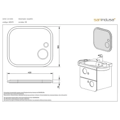 Sanindusa Miroir de salle de bain mural pour enfant WCkids 43x38 sanitaires pour enfant couleur bleu livré avec kit de fixation
