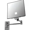 Miroir Grossissant|Sanindusa Miroir de salle de bain mural grossissant articulé Luxe lumineux chrome